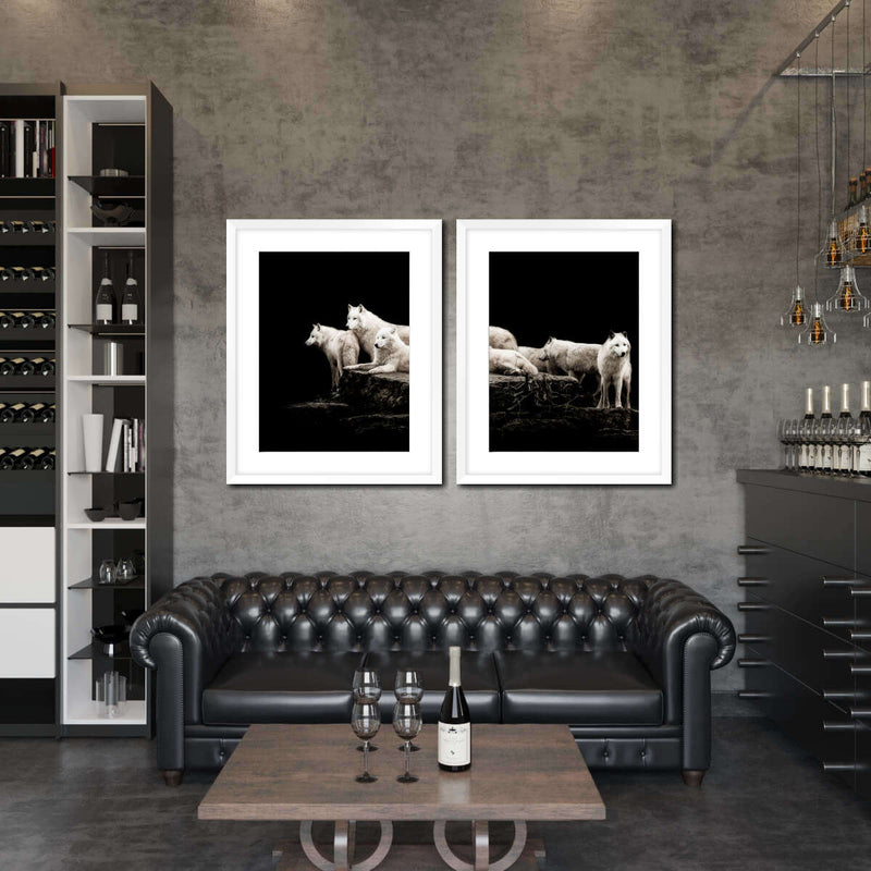 White Wolves Wall Art