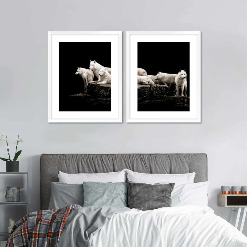 White Wolves Wall Art