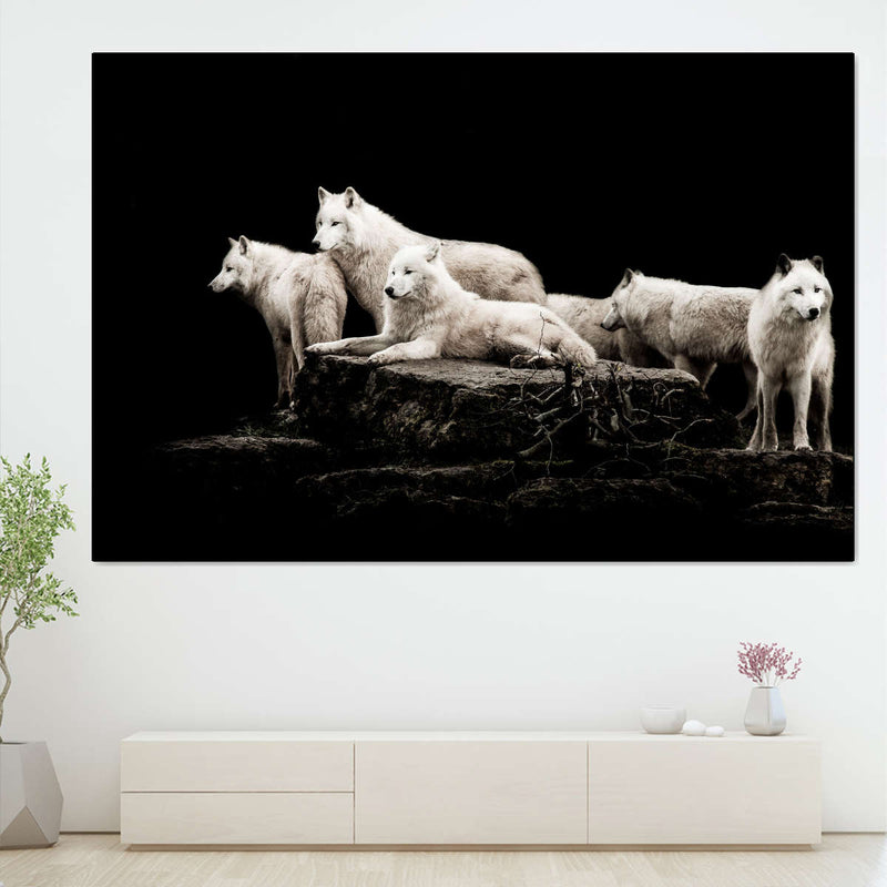 White Wolves Wall Art