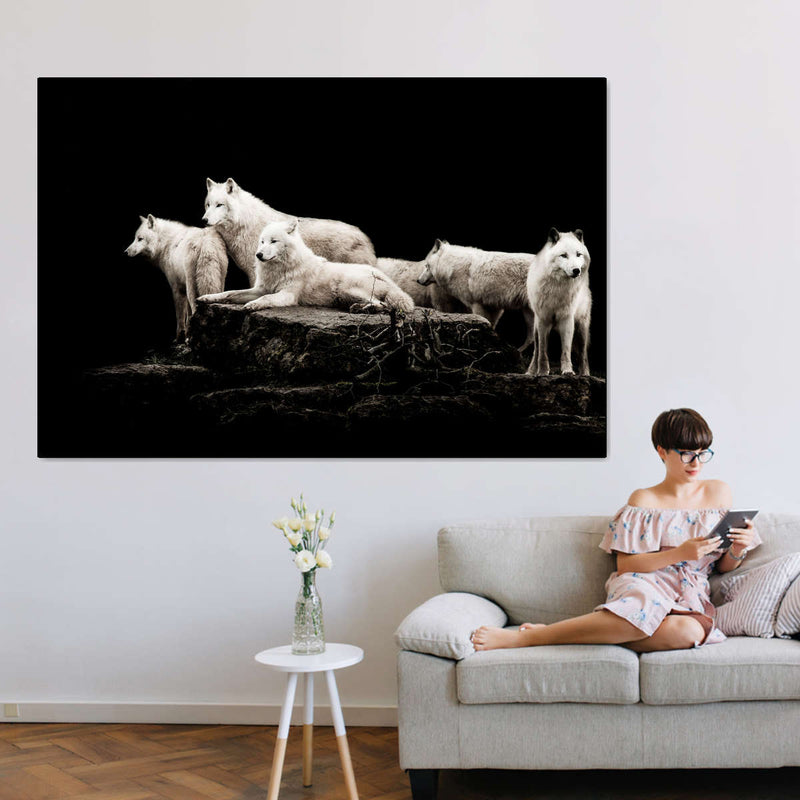 White Wolves Wall Art
