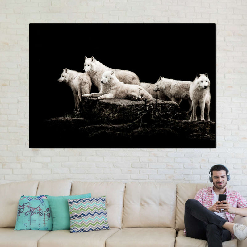 White Wolves Wall Art