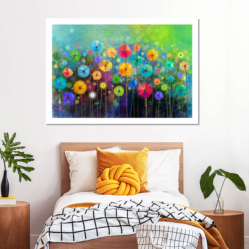 Rainbow Flowers Wall Art