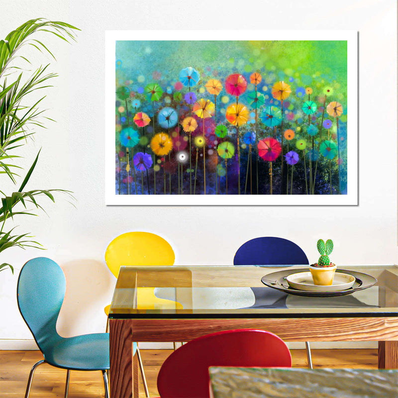 Rainbow Flowers Wall Art