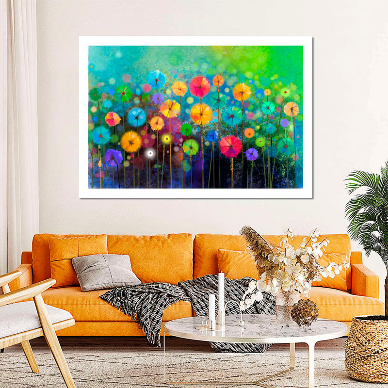 Rainbow Flowers Wall Art