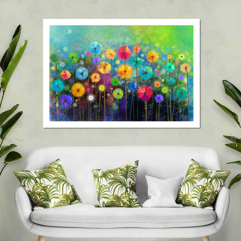 Rainbow Flowers Wall Art