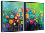 Rainbow Flowers Wall Art