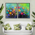 Rainbow Flowers Wall Art