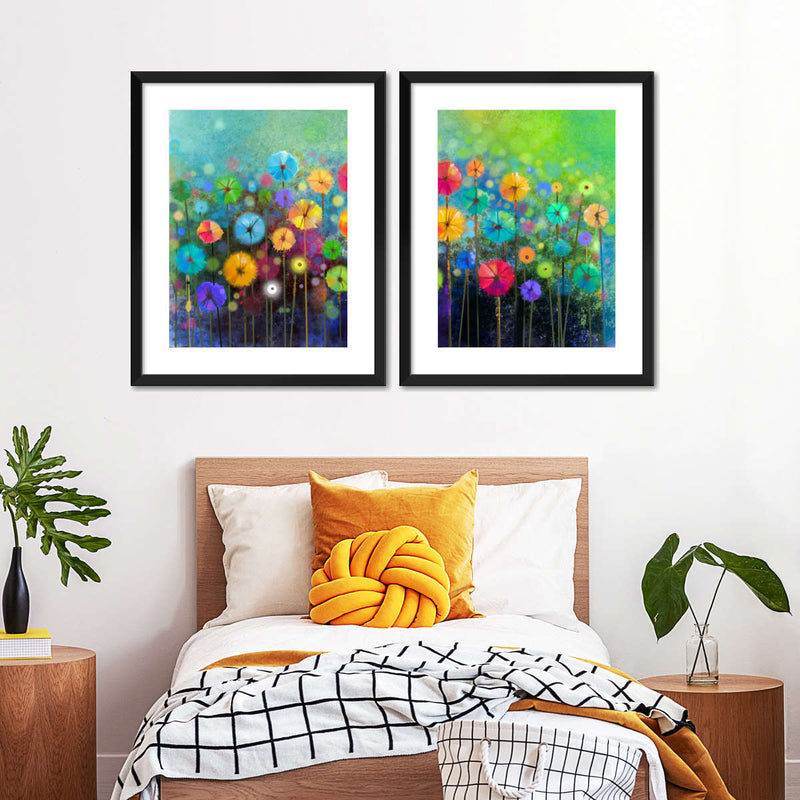 Rainbow Flowers Wall Art