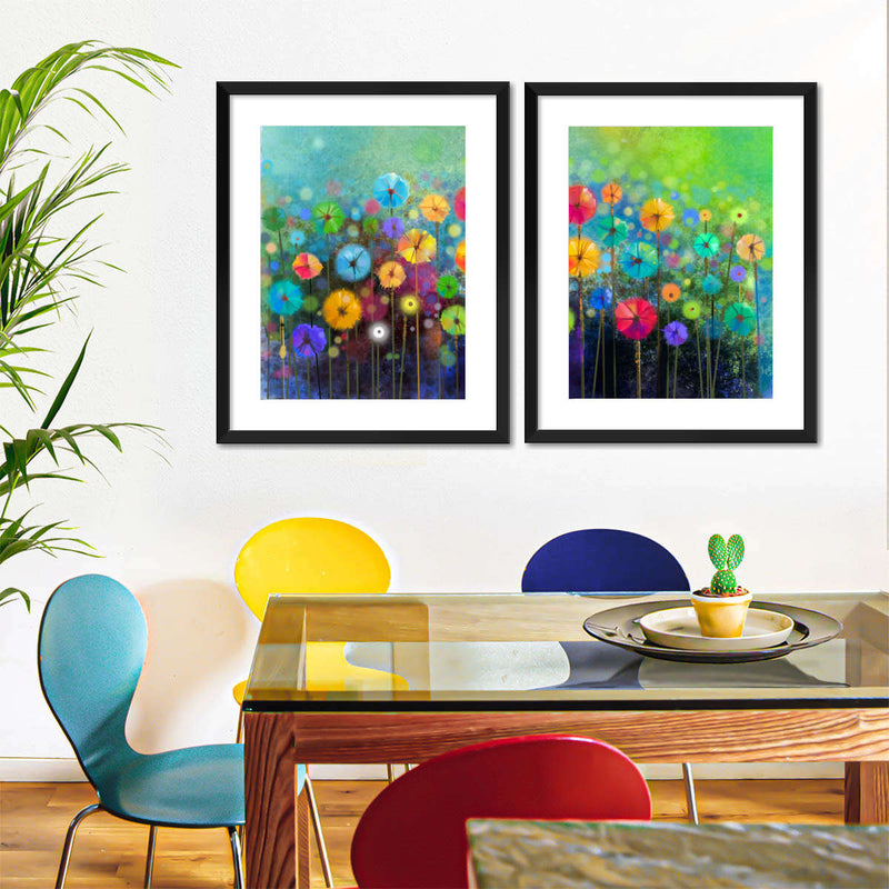 Rainbow Flowers Wall Art