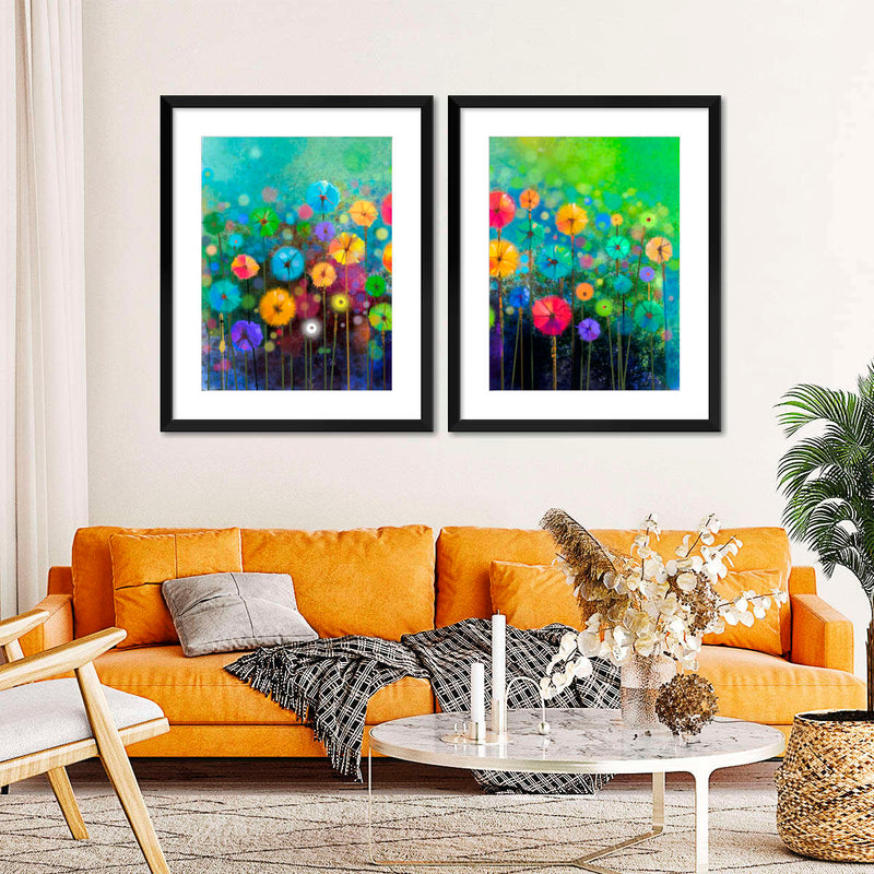 Rainbow Flowers Wall Art