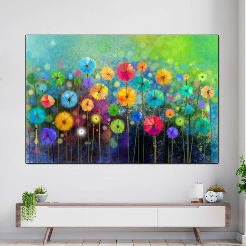 Rainbow Flowers Wall Art