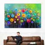 Rainbow Flowers Wall Art
