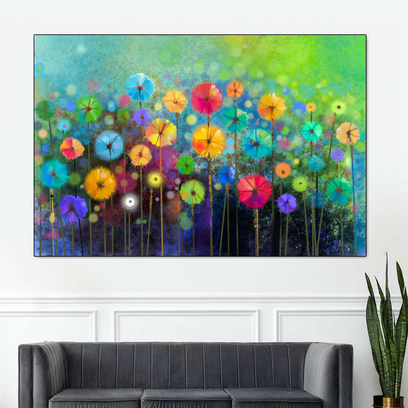 Rainbow Flowers Wall Art