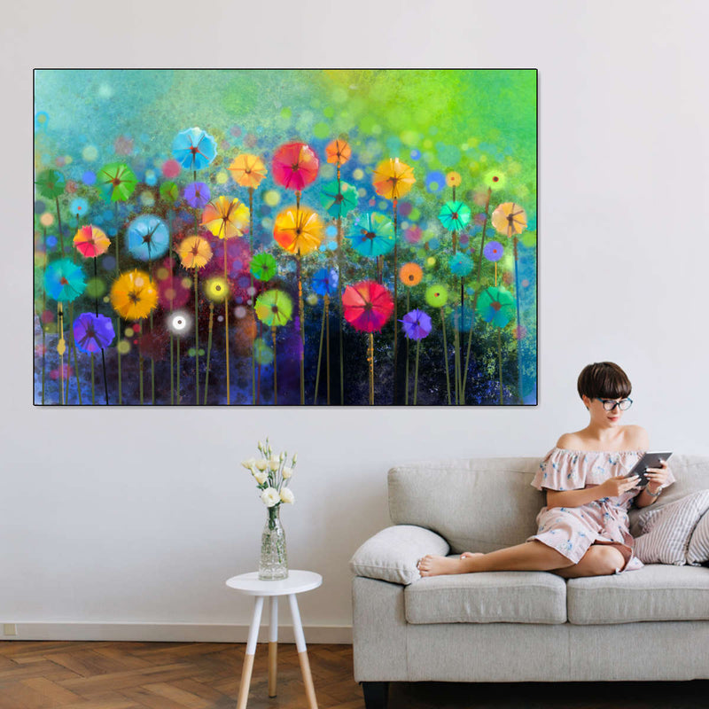 Rainbow Flowers Wall Art
