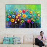 Rainbow Flowers Wall Art