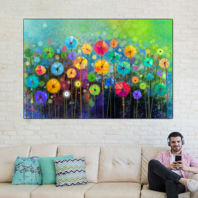 Rainbow Flowers Wall Art