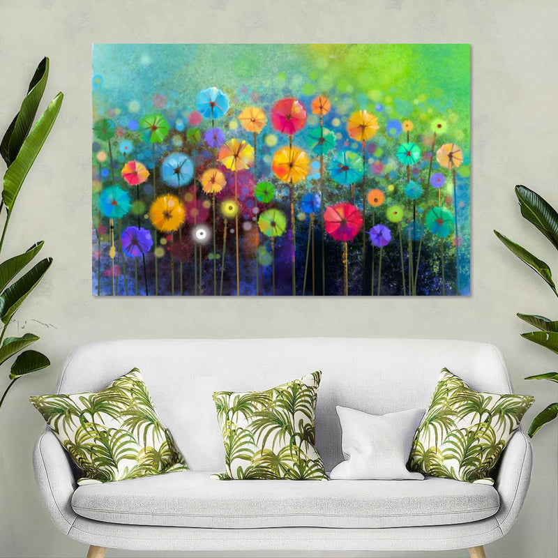 Rainbow Flowers Wall Art