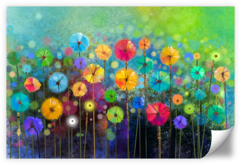 Rainbow Flowers Wall Art