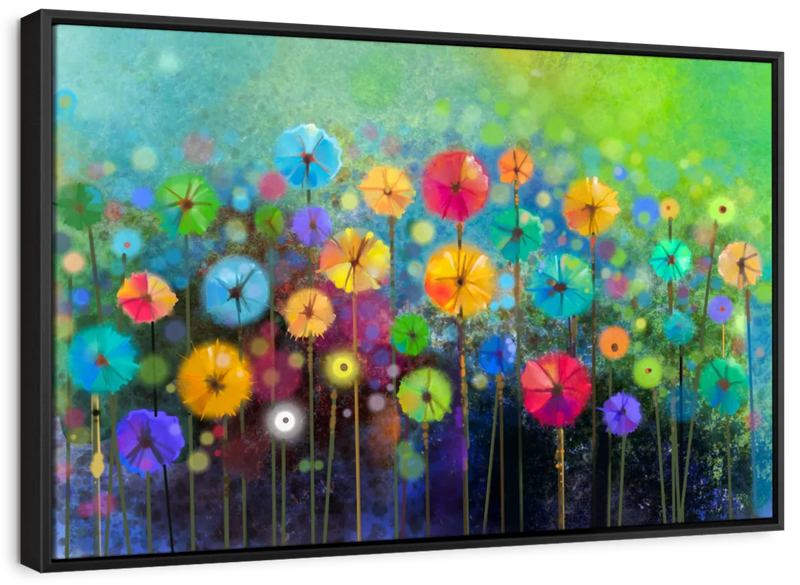 Rainbow Flowers Wall Art