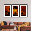 Silhouetted African Giraffes Wall Art