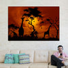 Silhouetted African Giraffes Wall Art
