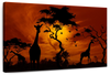 Silhouetted African Giraffes Wall Art