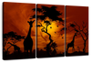 Silhouetted African Giraffes Wall Art