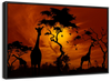 Silhouetted African Giraffes Wall Art
