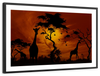 Silhouetted African Giraffes Wall Art