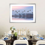 Pink Sky Over Ducks Wall Art