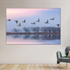 Pink Sky Over Ducks Wall Art