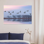 Pink Sky Over Ducks Wall Art