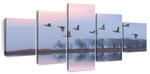 Pink Sky Over Ducks Wall Art