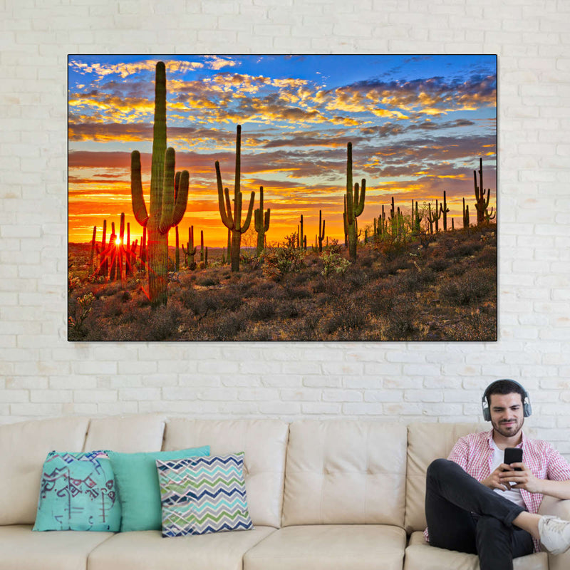 Sunset Cactus Wall Art