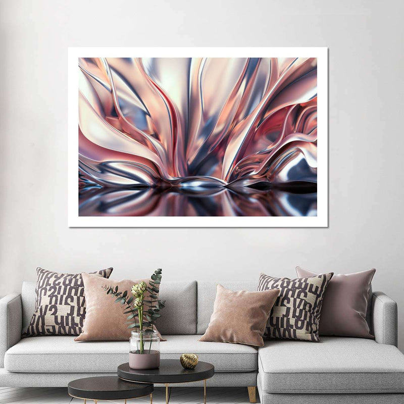 Pink And Silver Abstract Wall Art