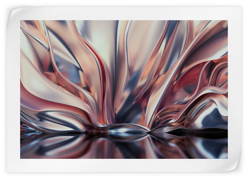 Pink And Silver Abstract Wall Art