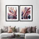 Pink And Silver Abstract Wall Art