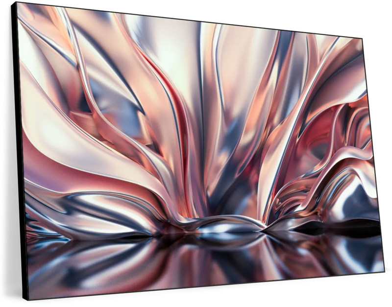Pink And Silver Abstract Wall Art
