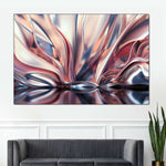 Pink And Silver Abstract Wall Art