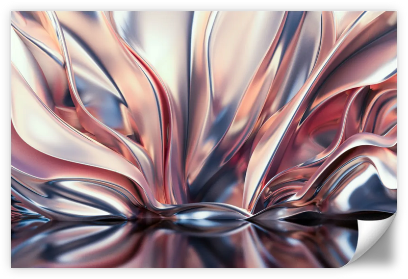 Pink And Silver Abstract Wall Art