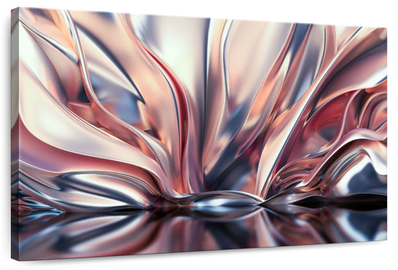 Pink And Silver Abstract Wall Art