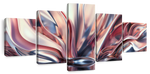 Pink And Silver Abstract Wall Art