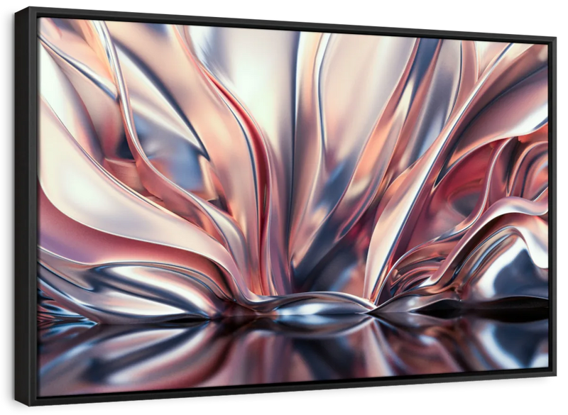 Pink And Silver Abstract Wall Art