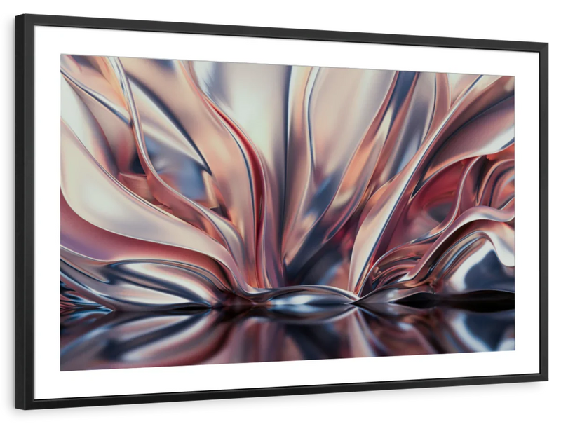 Pink And Silver Abstract Wall Art