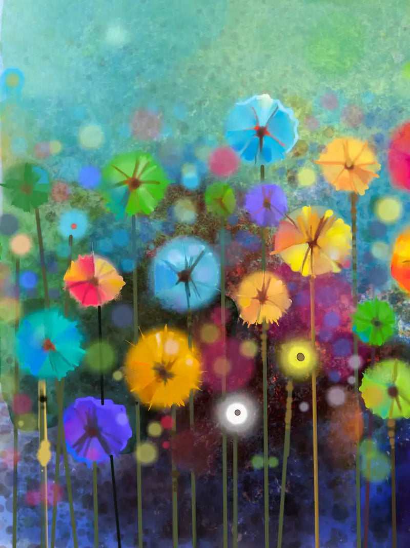 Rainbow Flowers Wall Art