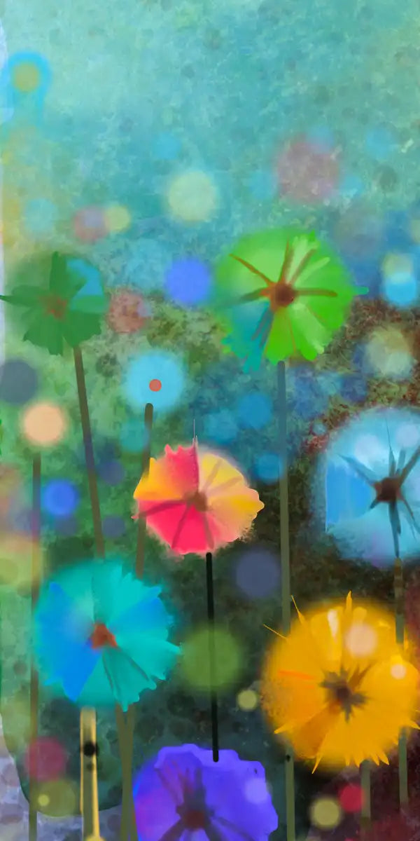 Rainbow Flowers Wall Art