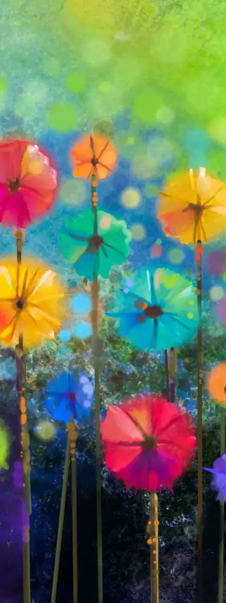 Rainbow Flowers Wall Art