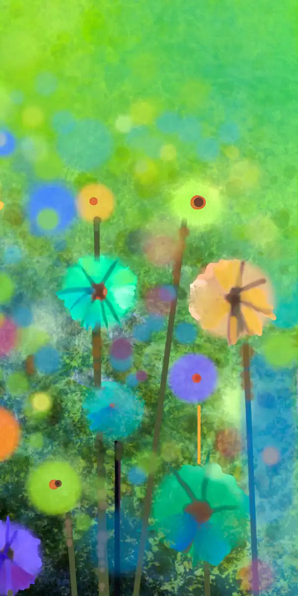 Rainbow Flowers Wall Art