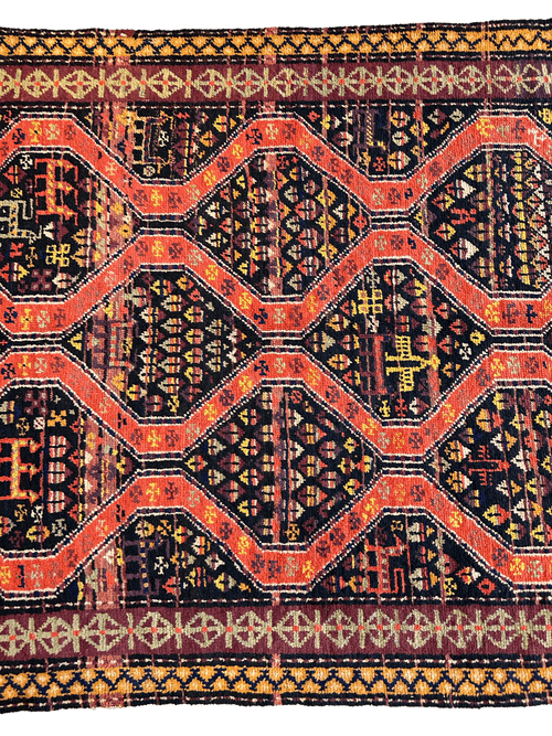 Rare Antique Handmade Caucasian Kazak Rug 4’ x 9’