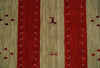 5x8 Red, Maroon and Beige Striped Wool Hand Woven Southwestern Lori Gabbeh Rug | KNT26
